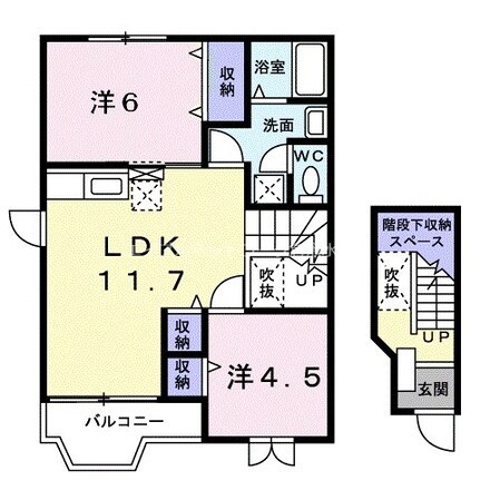 クレスト－ル夏澤Ｂの物件間取画像